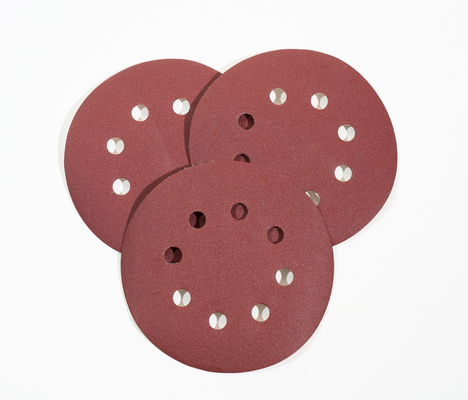 5 Inch Red 8 Holes Abrasive Discs 150mm Hook and Loop Sanding Disc 120 Grit Sandpaper Sander Round Sand Paper