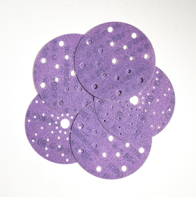 Wholesale Sandpaper Purple Ceramic Sanding Disc 150mm 6 Inch Hook and Loop Sanding Paper Abrasive Discs for Automotive
