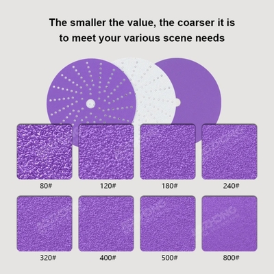Durable Purple Sandpaper Automotive Polishing Aluminum Oxide Sanding Belts SG Abrasive Porous Sand Paper for Car Sanding