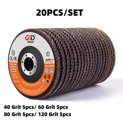 40 Grit 115mm Disco Flap Disc Aluminium Oxide Metal/Wood/Stainless Steel OEM OBM Supported Paper Backing Polisher Flap Wheels